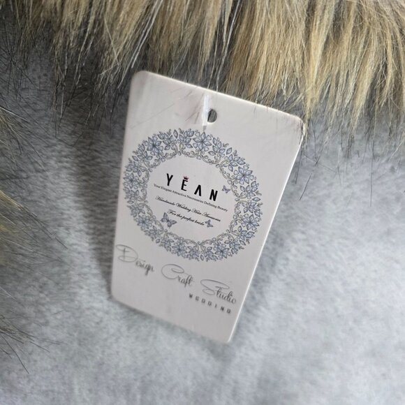 Womens Aukmla Brown & Black Faux Fur Wrap Stole Polyester Acrylic Blend One Size - Picture 3 of 7